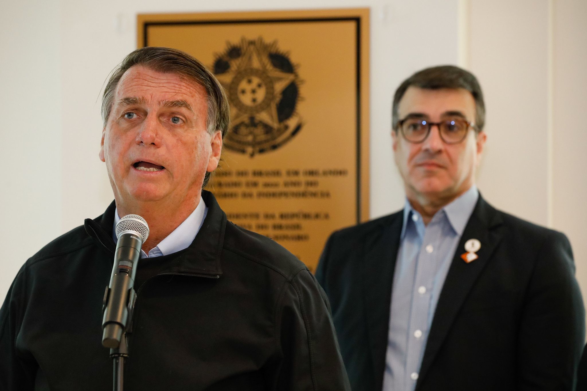 Presidente Jair Bolsonaro em inauguração de vice-consulado brasileiro em Orlandoem
