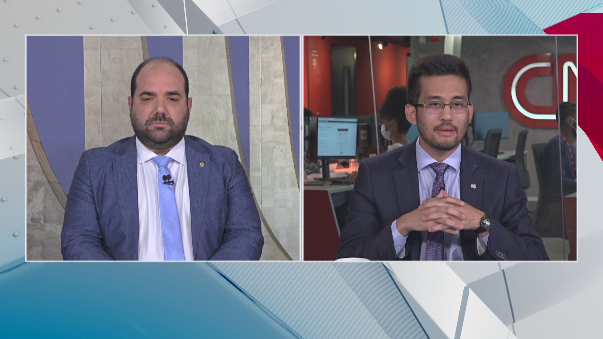 Os deputados federais Kim Kataguiri (União Brasil - SP) e Sargento Gurgel (PL-RJ) participam do debate CNN desta segunda-feira (20)