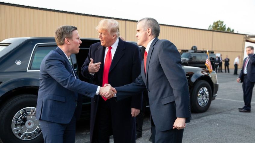 Bill Stepien, Donald Trump e Matt Rosendale / Casa Branca