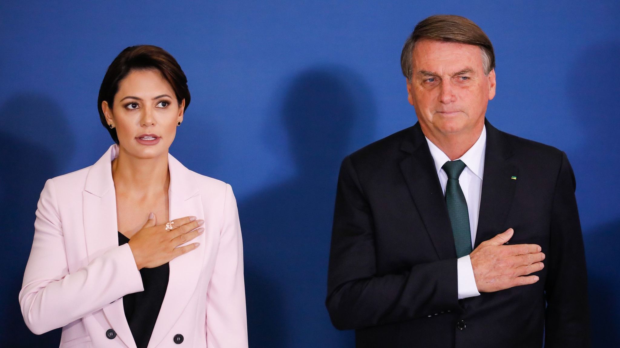 O presidente Jair Bolsonaro e a primeira-dama, Michelle