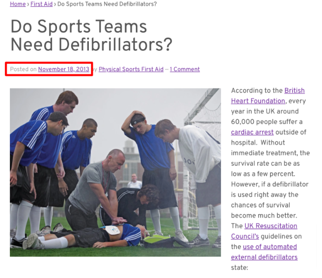 | Reprodução do blog Physical-sports. Imagem capturada em 14 de junho de 2022. / Projeto Comprova