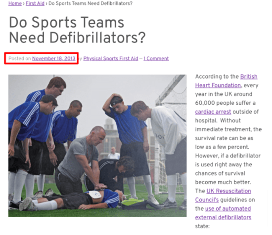 | Reprodução do blog Physical-sports. Imagem capturada em 14 de junho de 2022. / Projeto Comprova