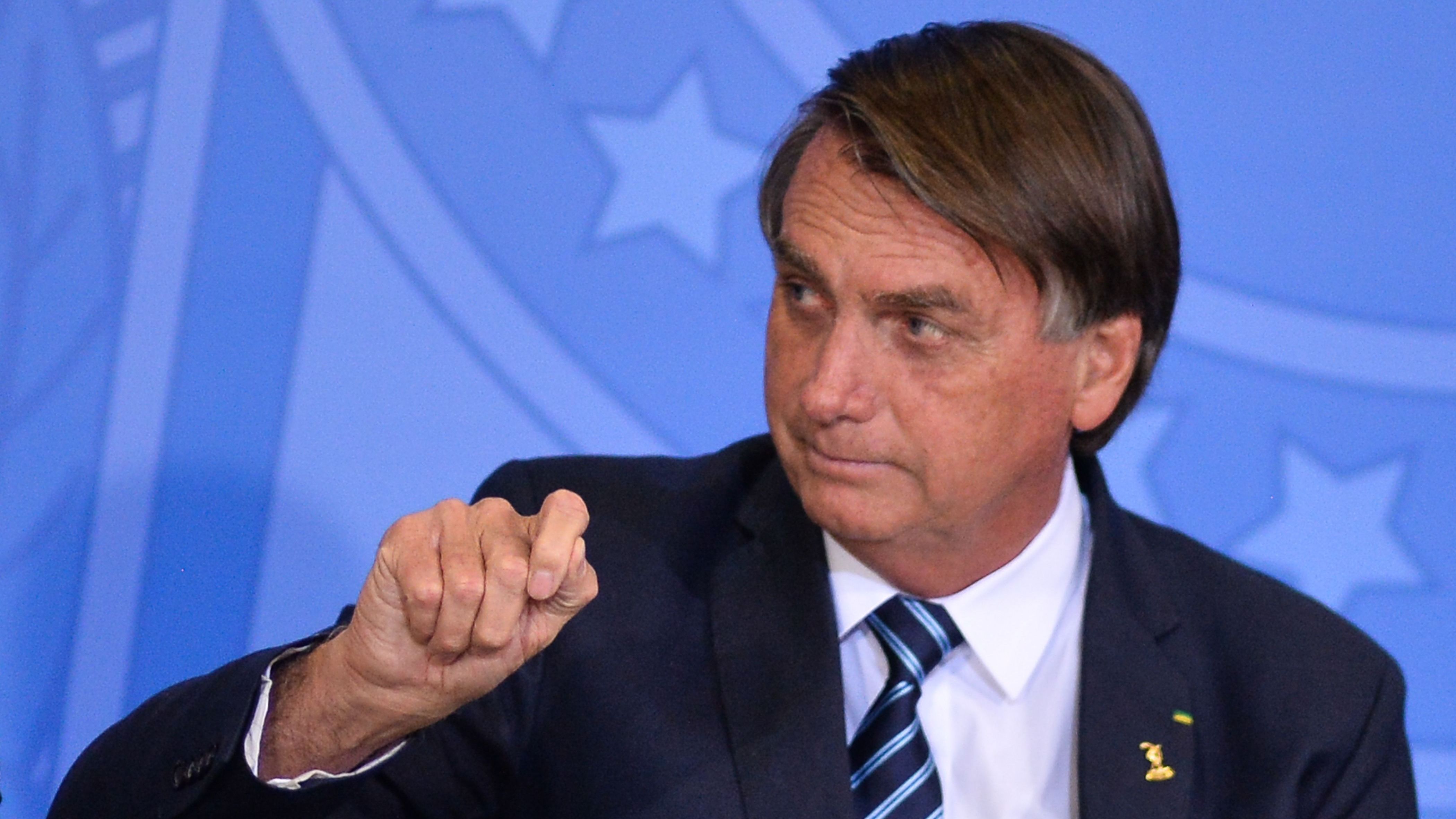 Presidente Jair Bolsonaro (PL) durante ato no Palácio do Planalto