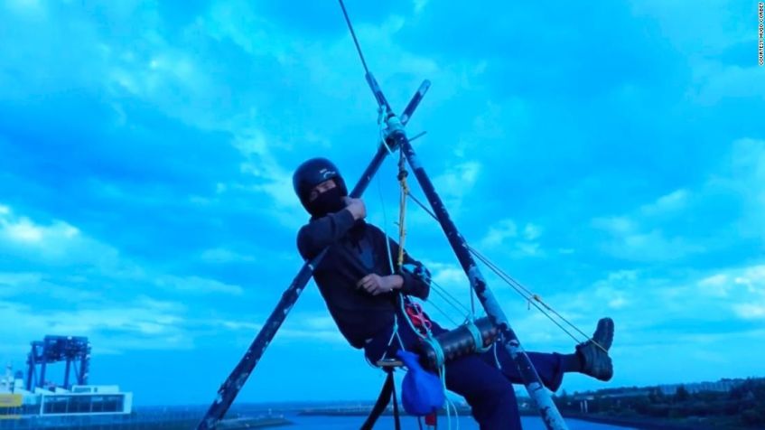 Arno, um turista de 21 anos da Alemanha, foi deportado da Austrália depois de participar do protesto de Port Botany em 23 de março de 2022 / Hugo Corbet / Arquivo Pessoal