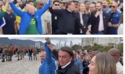 Bolsonaro se irrita com apoiador em SC, e internet confunde com vice-governadora; compare imagens