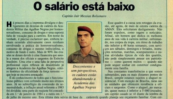 Artigo de Bolsonaro para a revista Veja em 1986 / Reprodução - Revista Veja/3.set.1986
