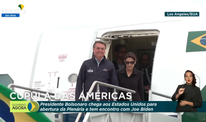 O presidente Jair Bolsonaro desembarca em Los Angeles, nos EUA, para participar da Cúpula das Américas