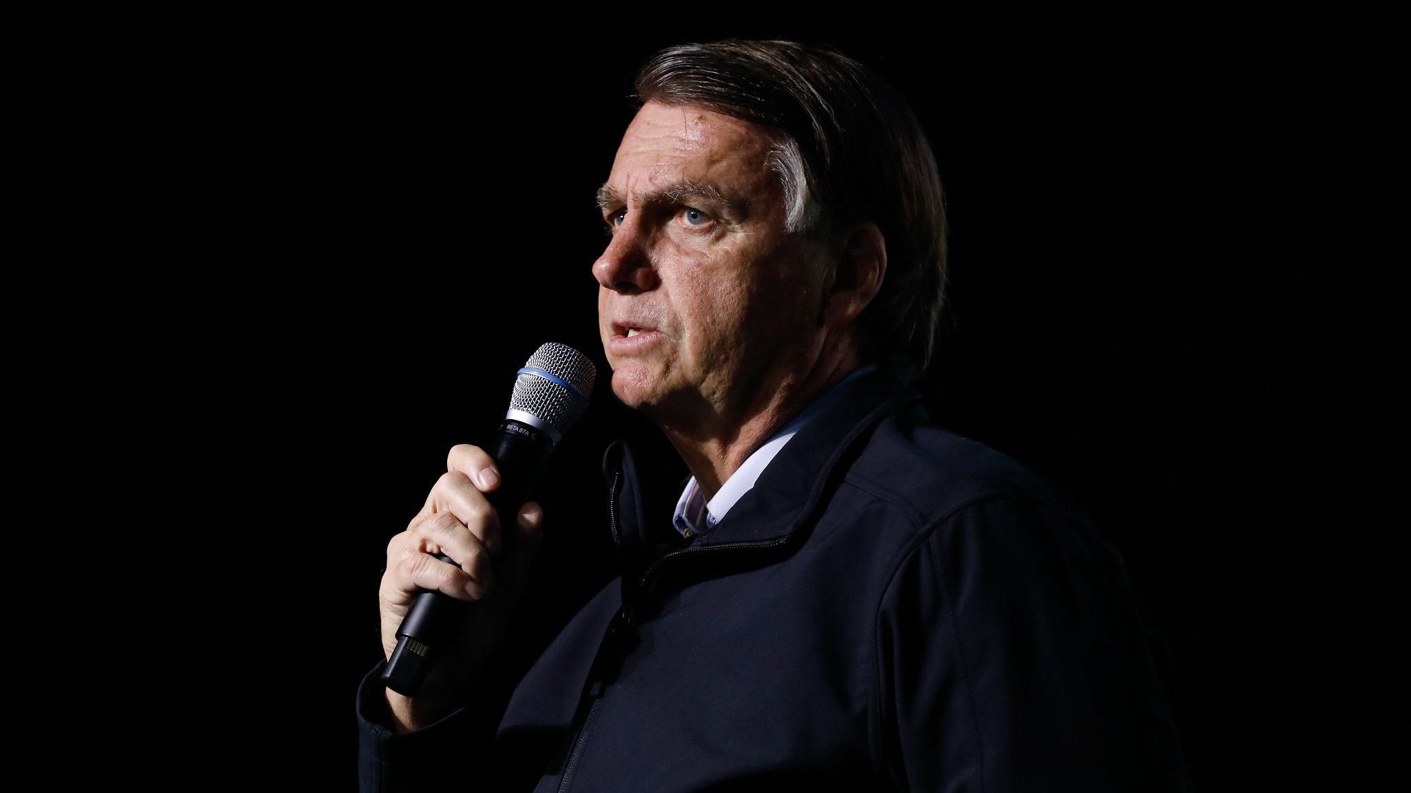O presidente Jair Bolsonaro, durante evento no EUA