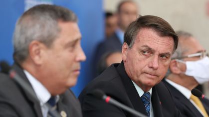 O ex-ministro Braga Netto e o presidente Jair Bolsonaro