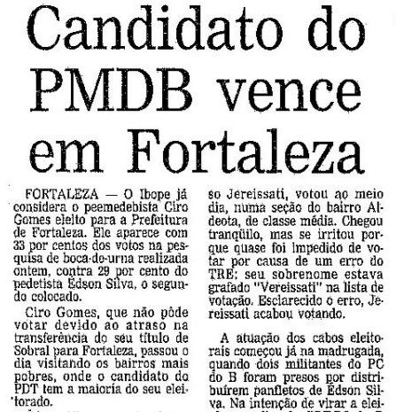 Reprodução - O Globo - 16.nov.1988