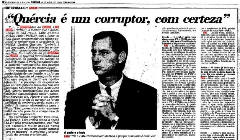 / Reprodução/O Estado de São Paulo/6.abr.1993