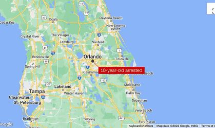 10 year old child Orlando Map (Google Maps)