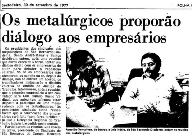 Reprodução/Folha de S.Paulo - 30.set.1977