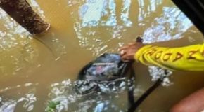 Foto da mochila encontrada em área de buscas por desaparecidos