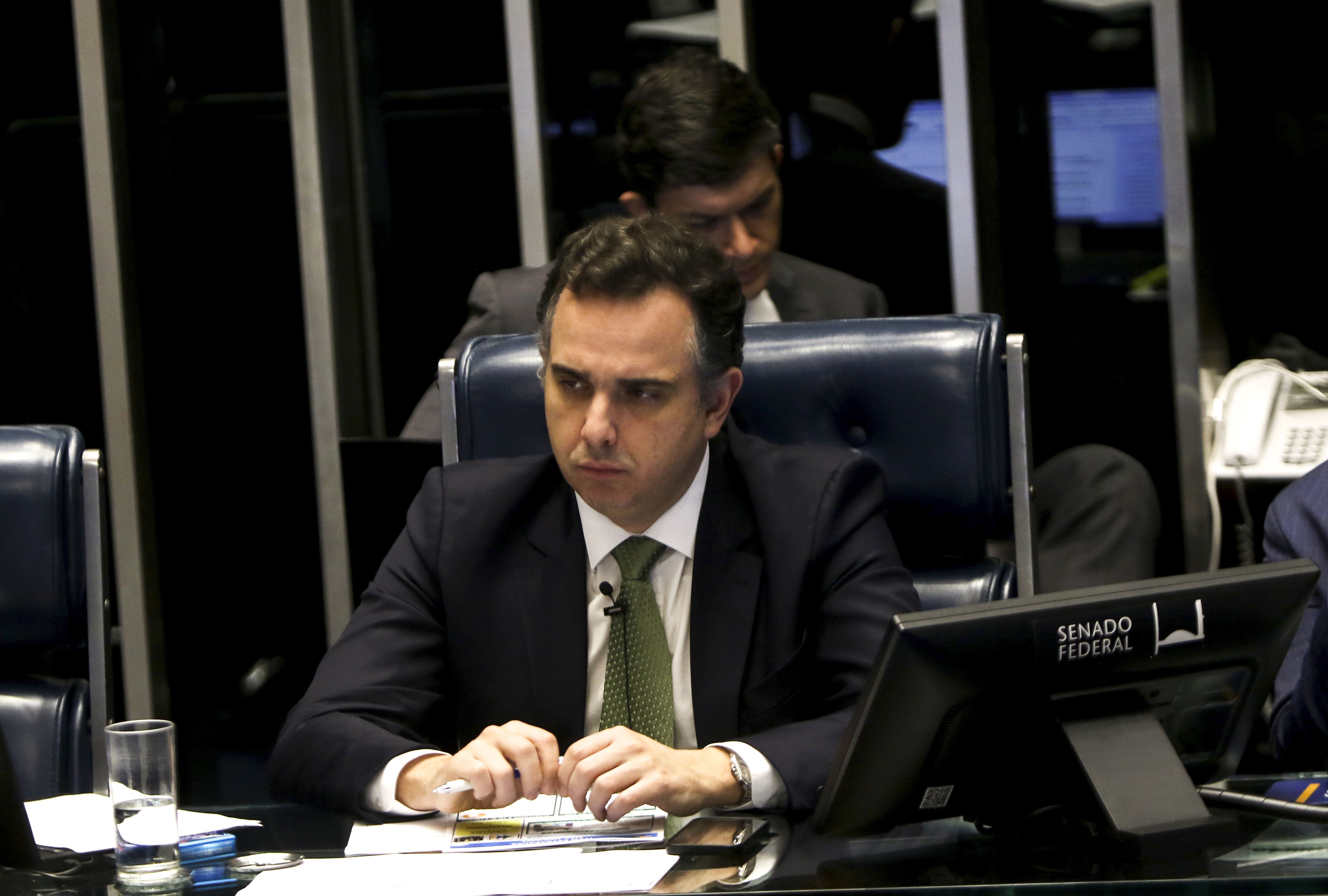 O presidente do Senado Federal, senador Rodrigo Pacheco, preside Sessão Deliberativa,nesta quarta-feira (8)