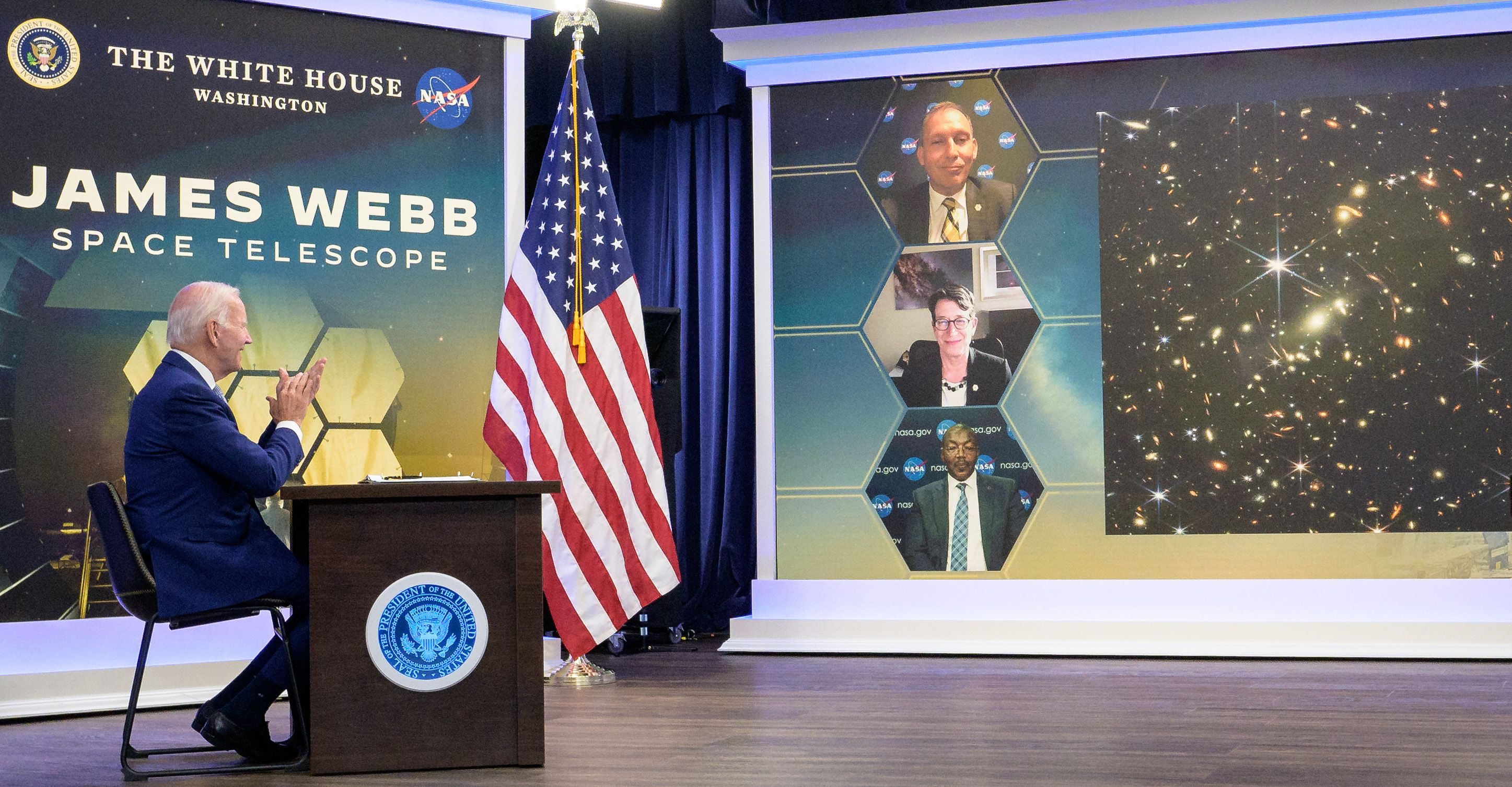 Biden apresenta a primeira imagem colorida do telescópio James Webb / (NASA/Bill Ingalls)