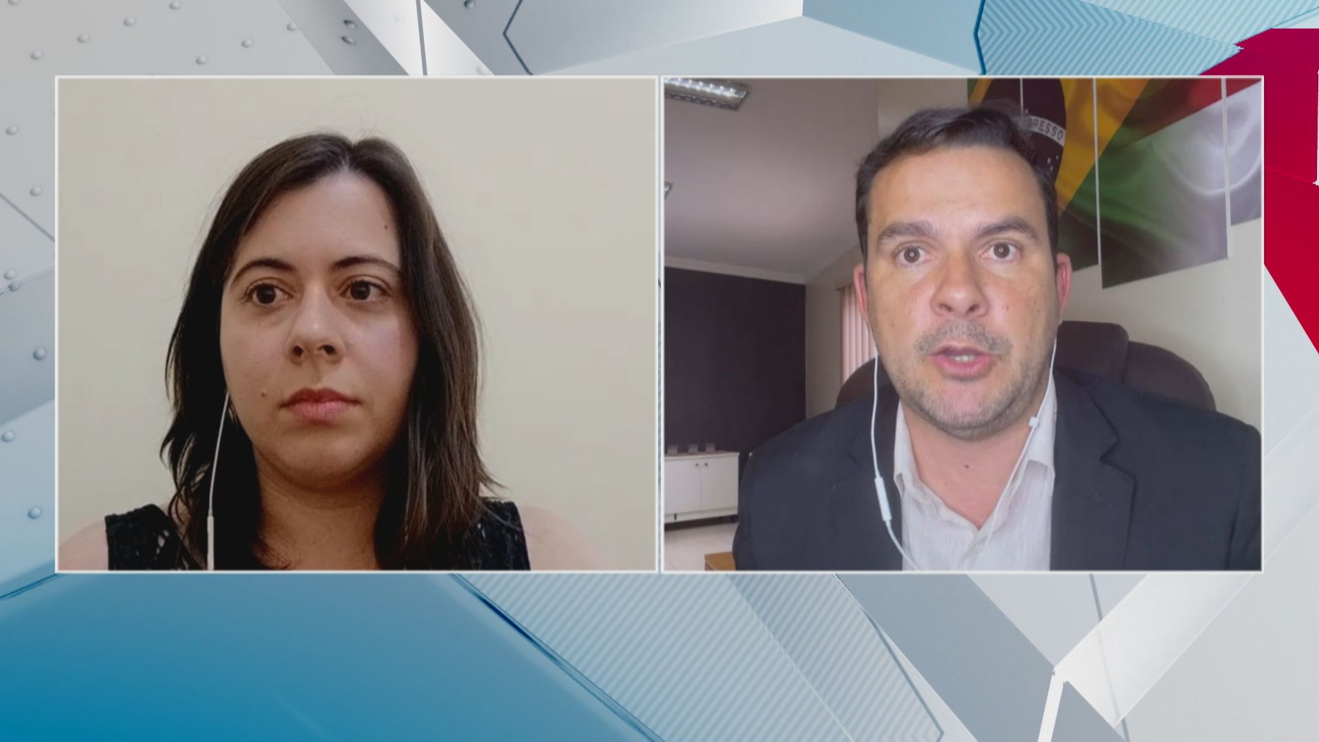 Deputada Sâmia Bomfim (PSOL-SP) e deputado Capitão Alberto Neto (PL-AM) em participação no quadro Debate CNN