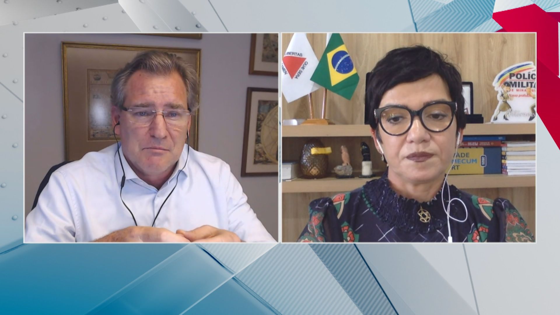 Deputado federal Alexis Fonteyne (Novo-SP) e deputada federal Alê Silva (Republicanos-MG) em participação no quadro Debate CNN