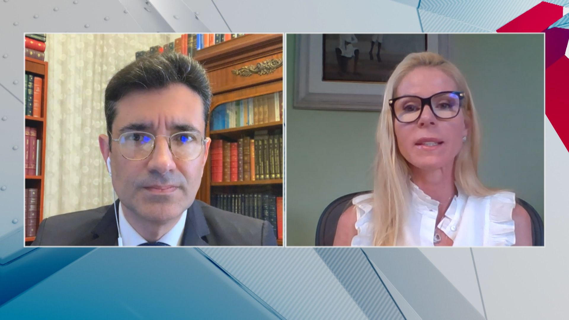 Gustavo Sampaio, professor de direito constitucional da UFF, e Samantha Meyer, advogada constitucionalista, em participação no quadro Debate CNN