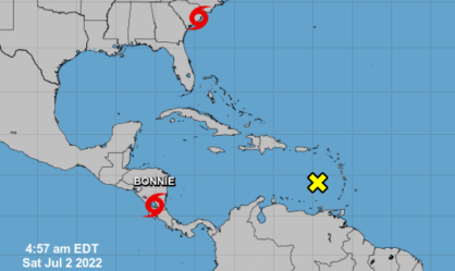 Tempestade tropical Bonnie atinge fronteira entre Nicarágua e Costa Rica