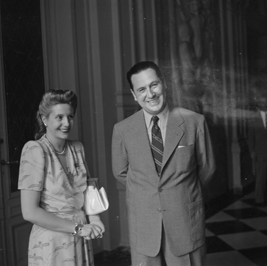 Juan Domingo Perón, ex-presidente da Argentina, e sua esposa "Evita" Perón / Bettmann Archive