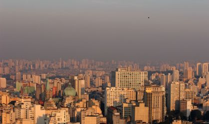 O pôr do sol sobre São Paulo