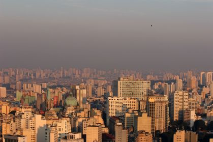 O pôr do sol sobre São Paulo