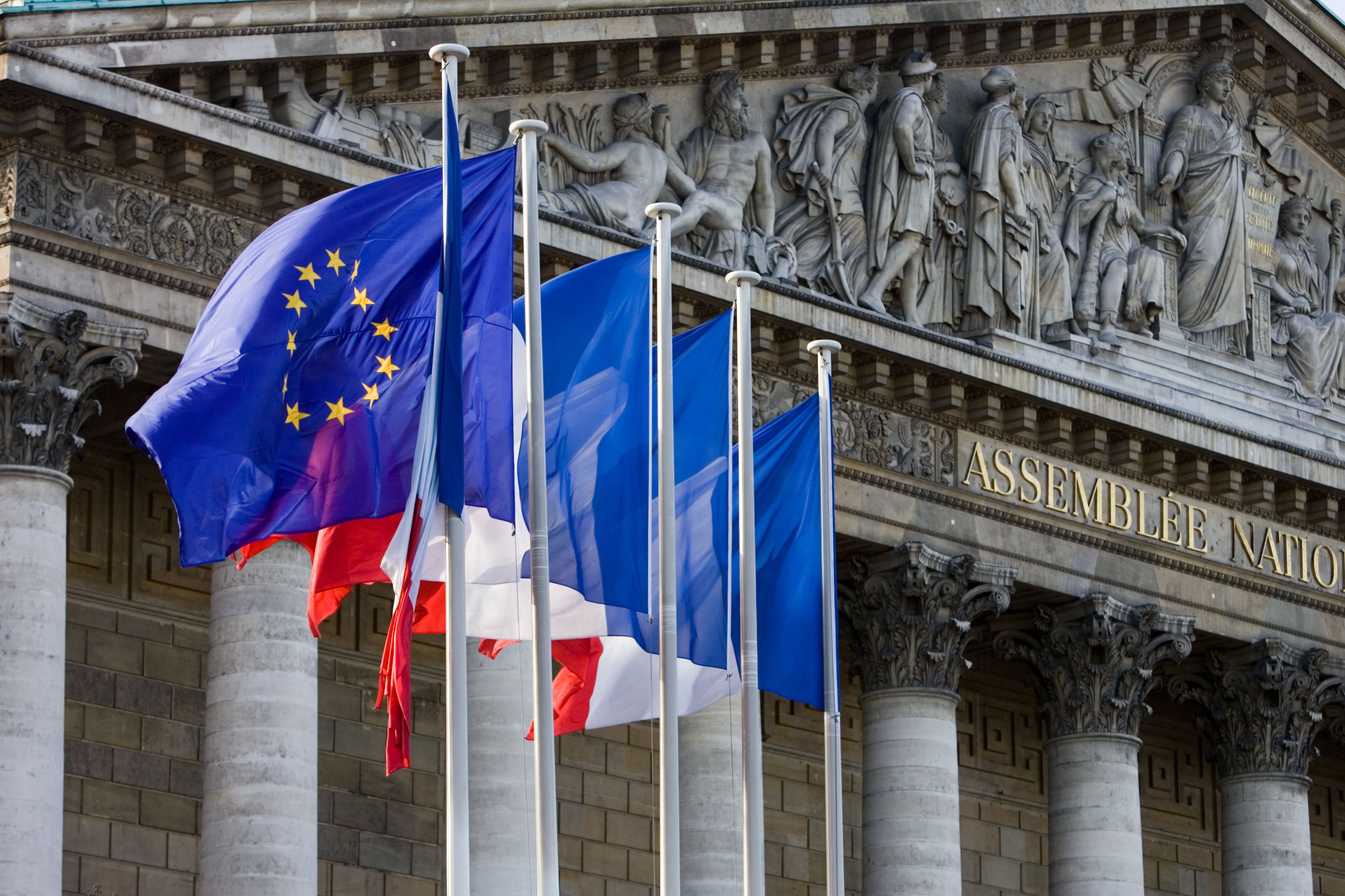Fachada da Assembleia Nacional, em Paris
