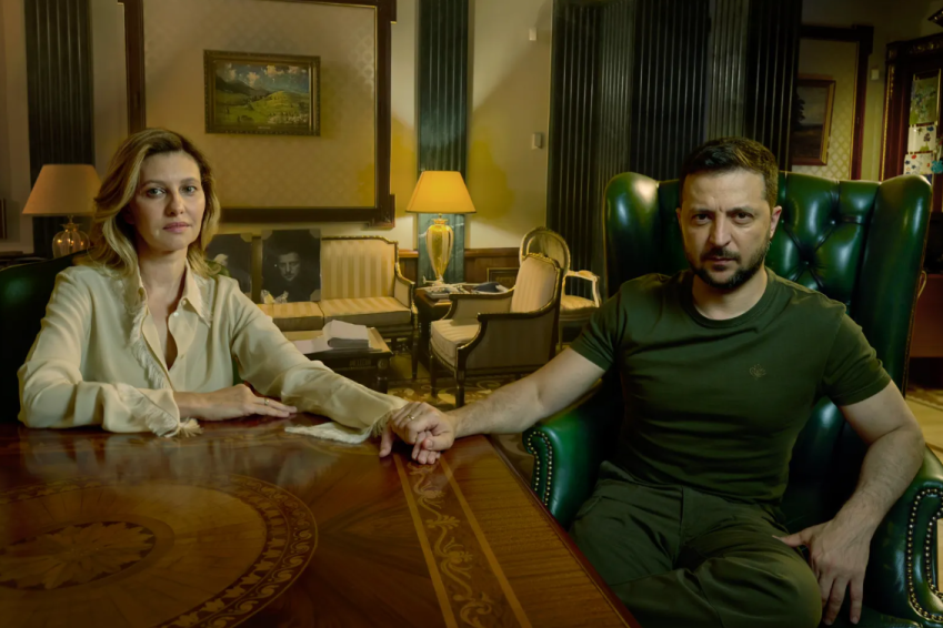 Olena e Volodymyr Zelensky em ensaio para a revista Vogue / Annie Leibovitz