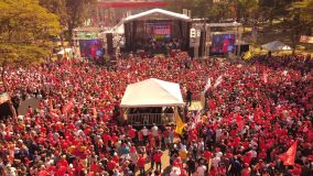 Movimentação no evento Juntos pelo Brasil