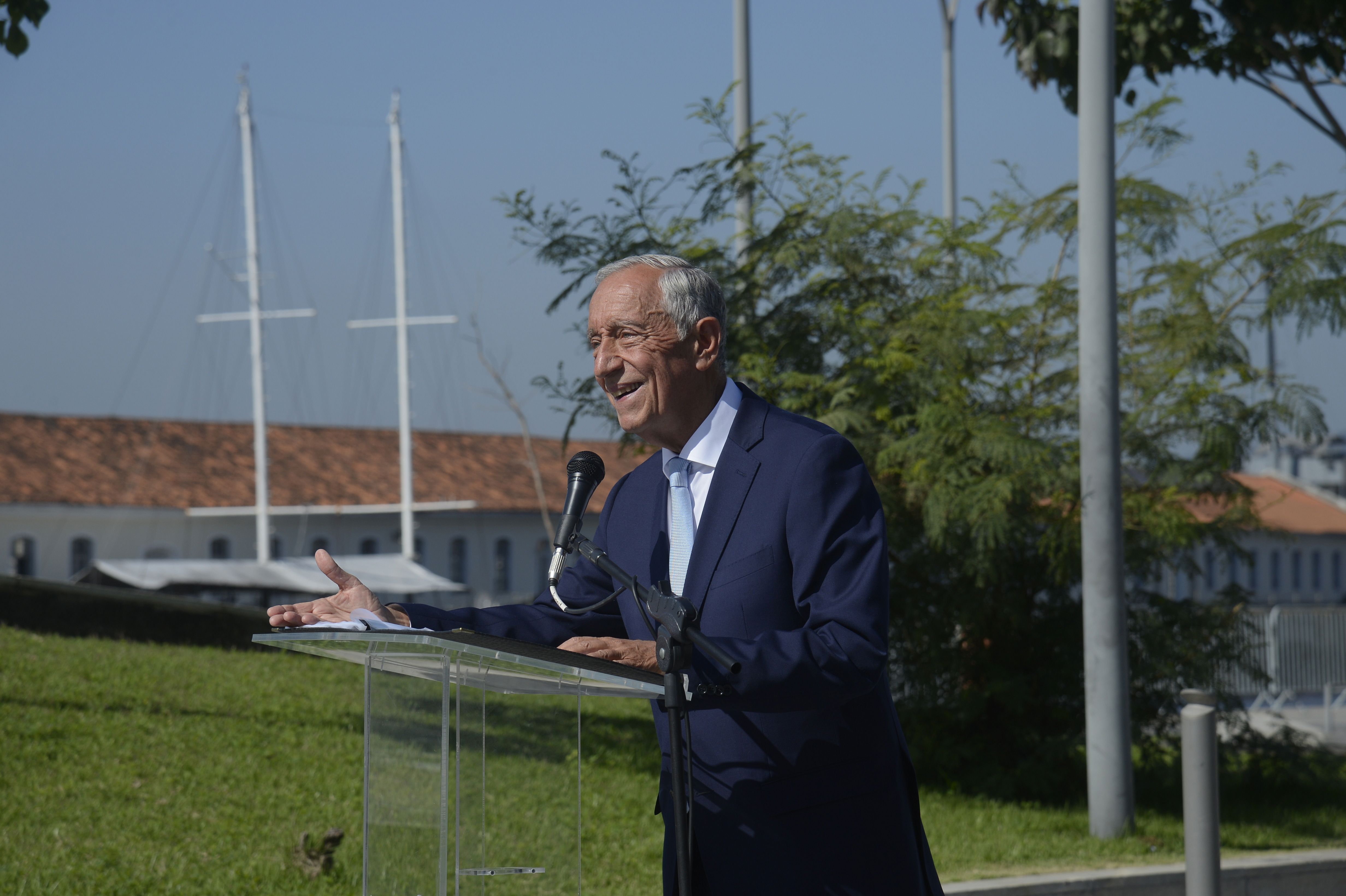 O presidente de Portugal, Marcelo Rebelo de Sousa durante cerimô