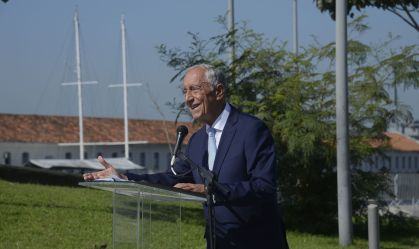 O presidente de Portugal, Marcelo Rebelo de Sousa durante cerimô