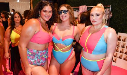 MIAMI BEACH, FLORIDA - JULY 17: Haylay Hasselhoff (R) and models prepare backstage for the Cupshe Fashion Show during Paraiso Miami Beach Beach Resort 2023 on July 17, 2022 in Miami Beach, Florida. (Photo by Jason Koerner/Getty Images for Cupshe)