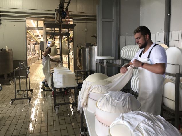 Produção de Parmigiano Reggiano pode ser vista em uma fábrica perto de Mantova / Livia Borghese/CNN