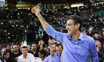 O governador de São Paulo, Rodrigo Garcia, foi  confirmado pelo PSDB como candidato à reeleição durante convenção do PSDB no ginásio do Ibirapuera, na zona sul da capital paulista