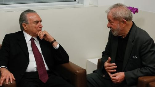 Michel Temer e Luiz Inácio Lula da Silva, durante encontro em 2017