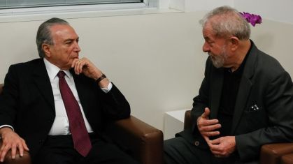 Michel Temer e Luiz Inácio Lula da Silva, durante encontro em 2017