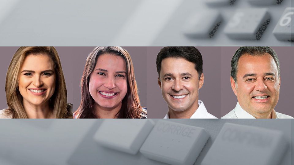 Marília Arraes (Solidariedade), Raquel Lyra (PSDB), Anderson Ferreira (PL) e Danilo Cabral (PSB), candidatos ao governo de Pernambuco
