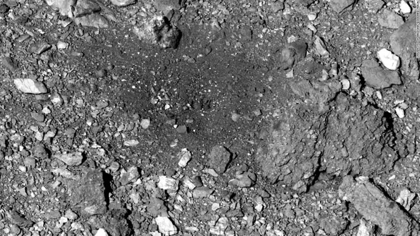 Cratera criada no asteroide Bennu / Nasa/Goddard/University of Arizona