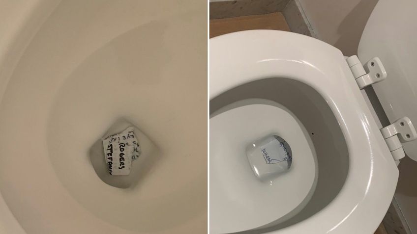 Esta imagem mostra notas de que o ex-presidente Donald Trump aparentemente rasgou e tentou dar descarga no vaso sanitário / Reprodução/ Casa Branca