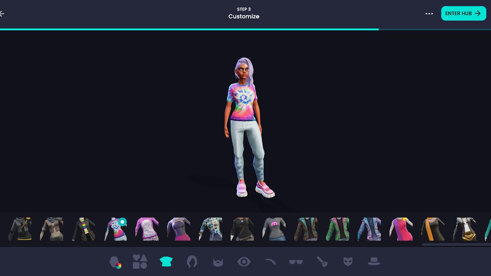 O processo de criação de avatar personalizado no Ready Player Me. / Ready Player Me.