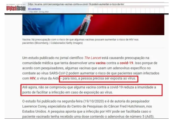 Em vermelho as frases adicionadas no corpo do texto após a primeira alteração. / Projeto Comprova