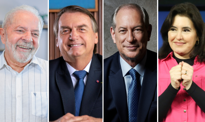 Lula, Bolsonaro, Ciro Gomes, Simone Tebet
