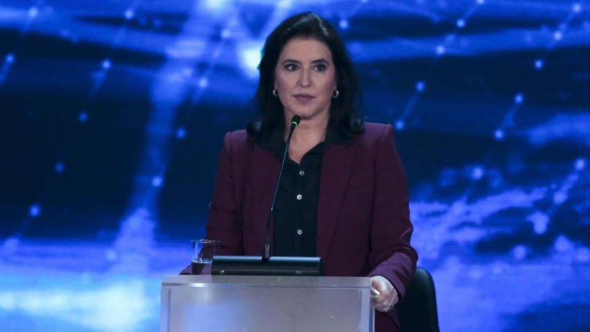 Simone Tebet (MDB) no debate da Band / Suamy Beydoun/Agif/Estadão Conteúdo