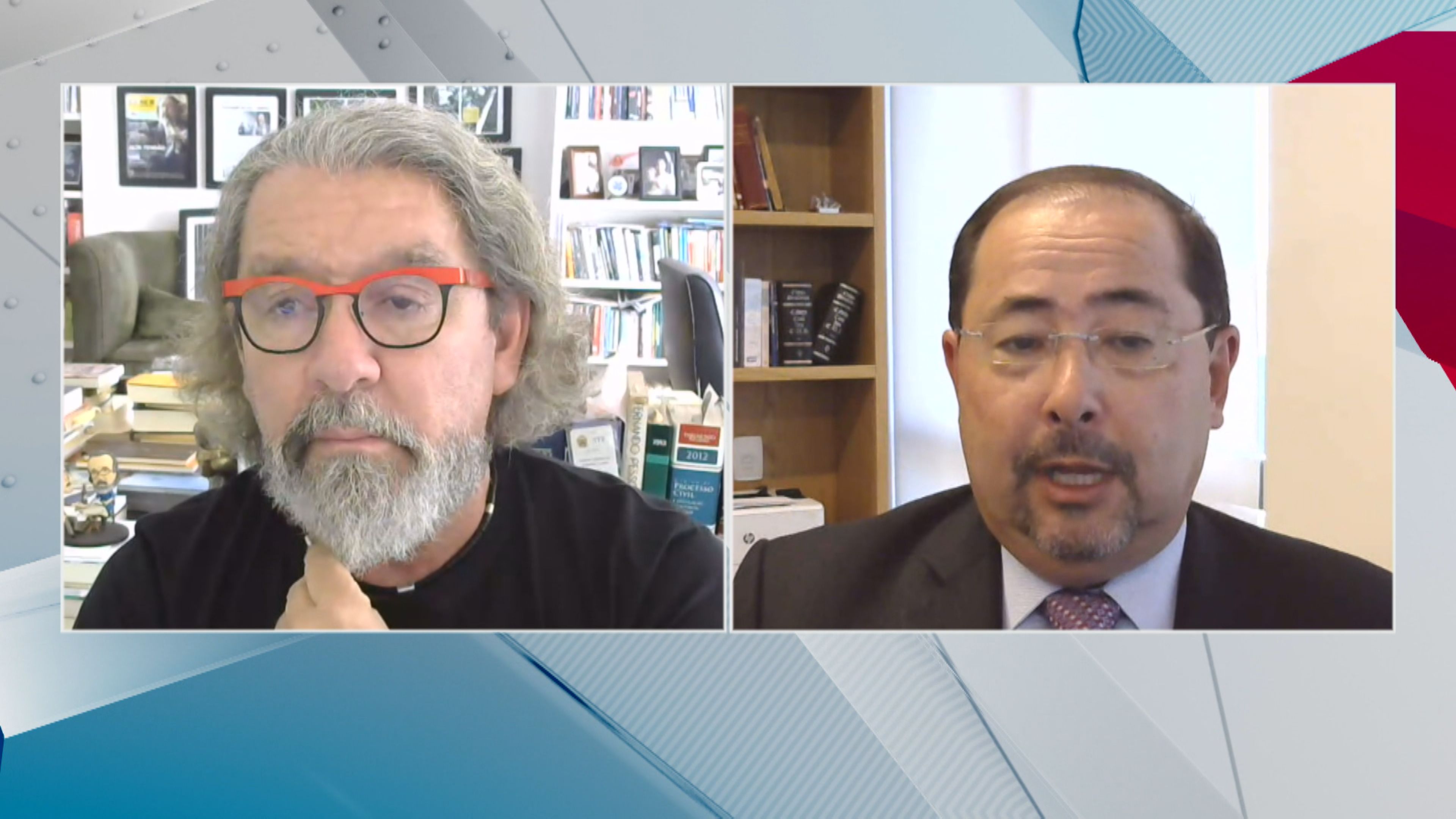 Antônio Carlos de Almeida Castro, o Kakay, e Celso Vilardi em participação no quadro Debate CNN