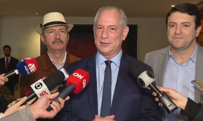 O candidato Ciro Gomes (PDT), em entrevista à imprensa, em São Paulo