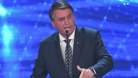 Jair Bolsonaro (PL) durante debate na Band