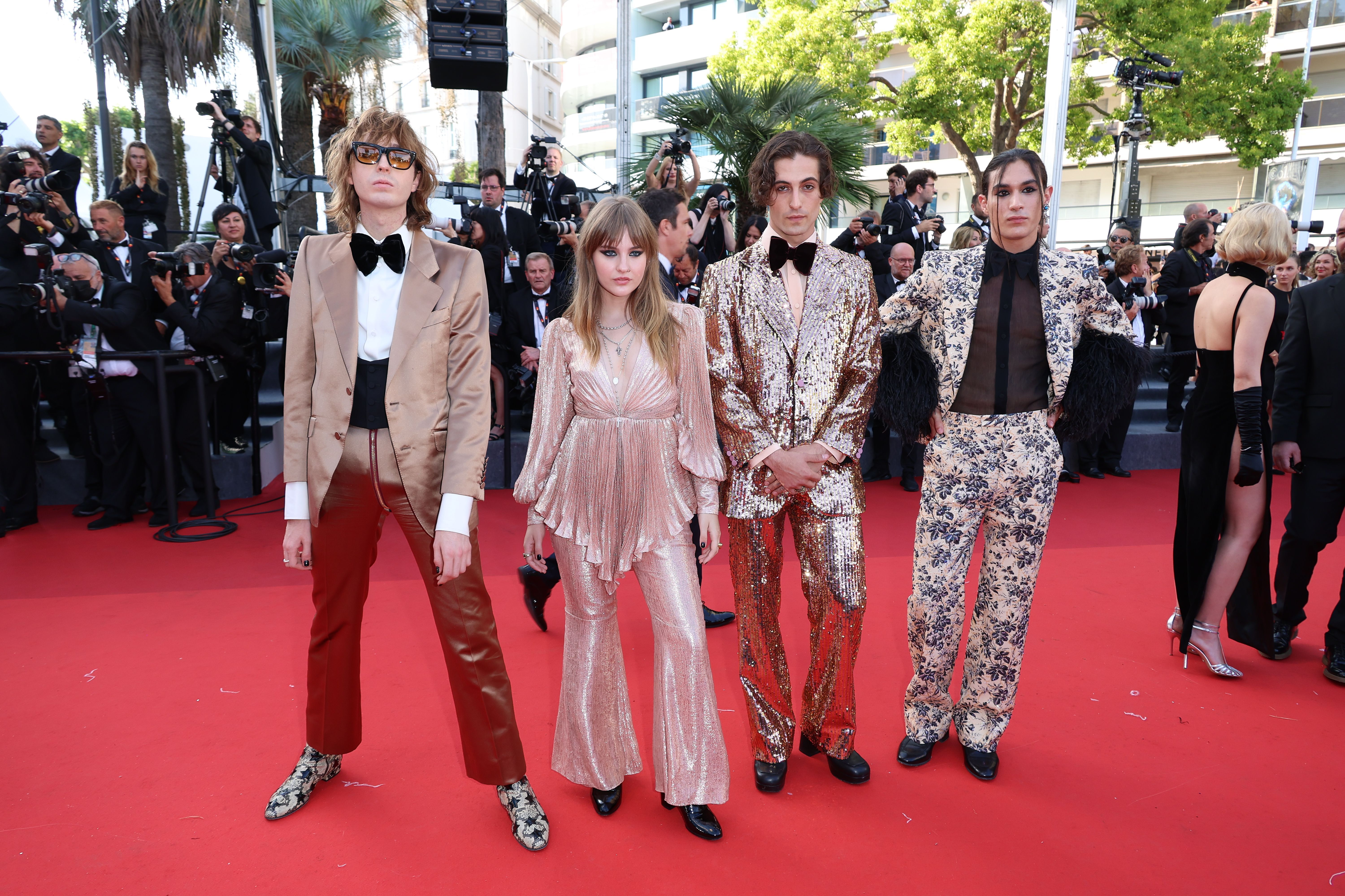 Maneskin no tapete vermelho da estreia de "Elvis" no 75º Festival de Cannes, em maio de 2022. / Daniele Venturelli/WireImage