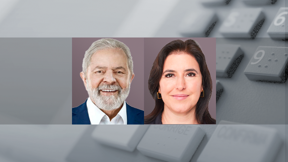 Luiz Inácio Lula da Silva (PT) e Simone Tebet (MDB), candidatos à Presidência