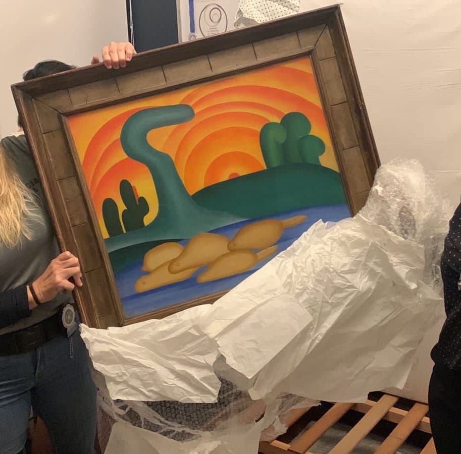 "Sol Poente", de Tarsila do Amaral, foi encontrado pela polícia